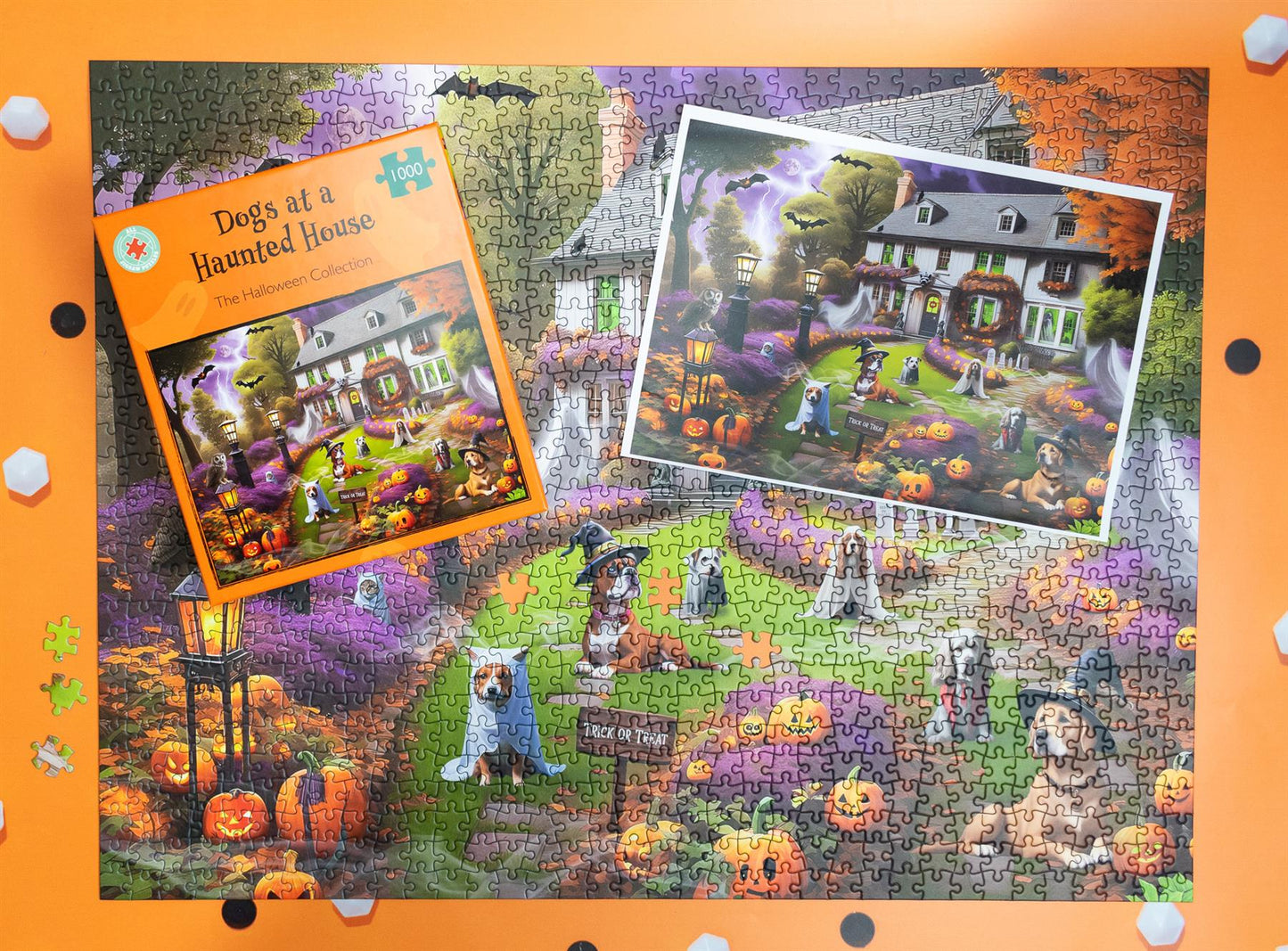 Dogs at a Haunted House 1000 Piece Jigsaw Puzzle