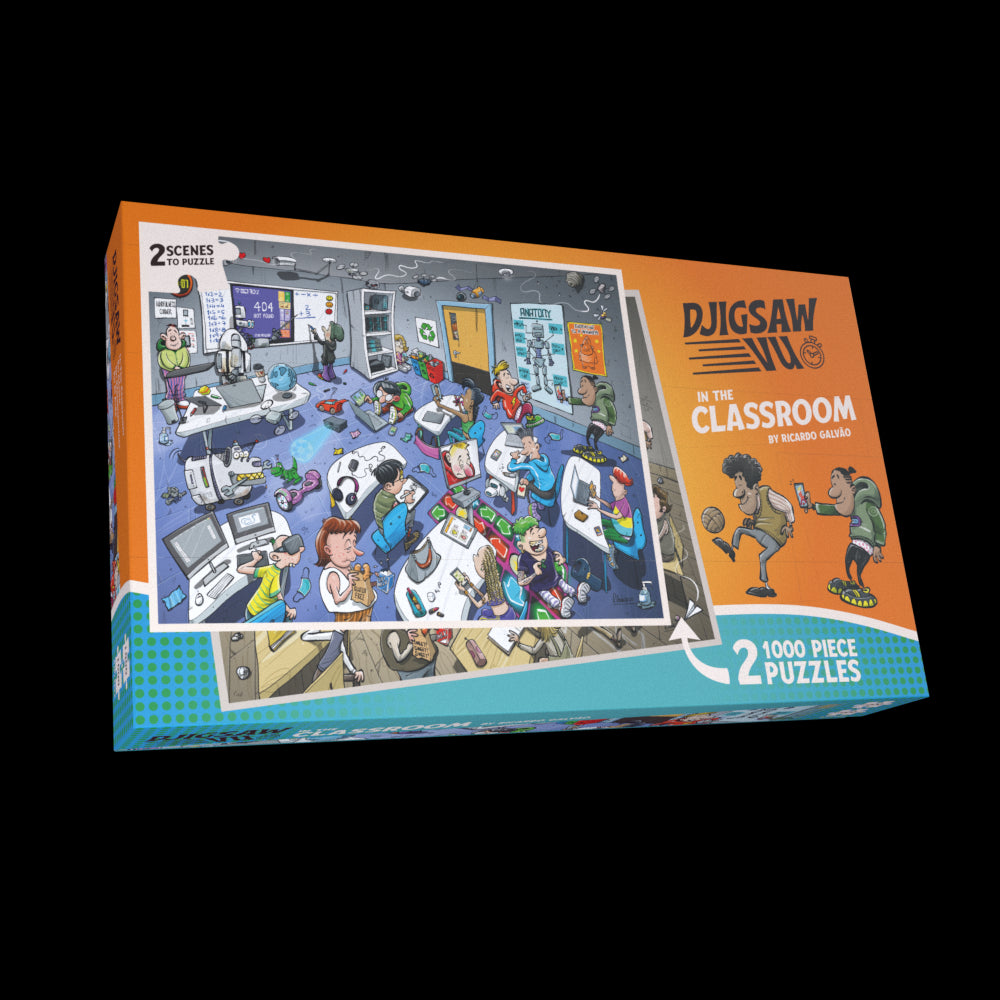 Djigsaw Vu In the Classroom 2 x 1000 Piece Jigsaw Puzzle Set