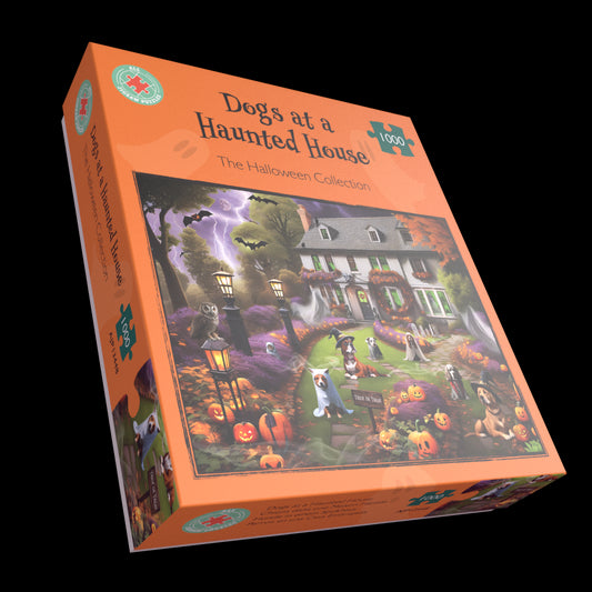Dogs at a Haunted House 1000 Piece Jigsaw Puzzle