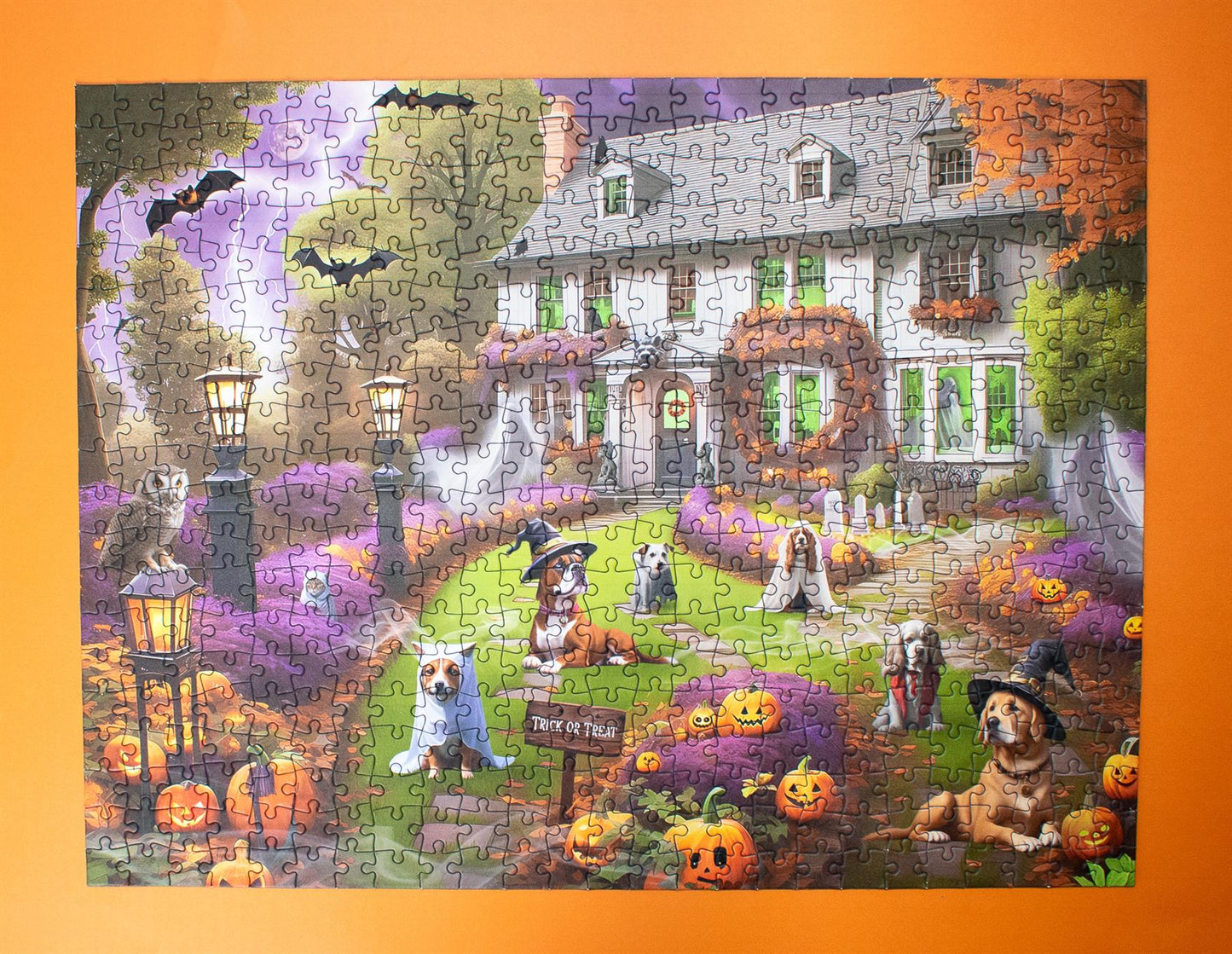 Dogs at a Haunted House 500 Piece Jigsaw Puzzle