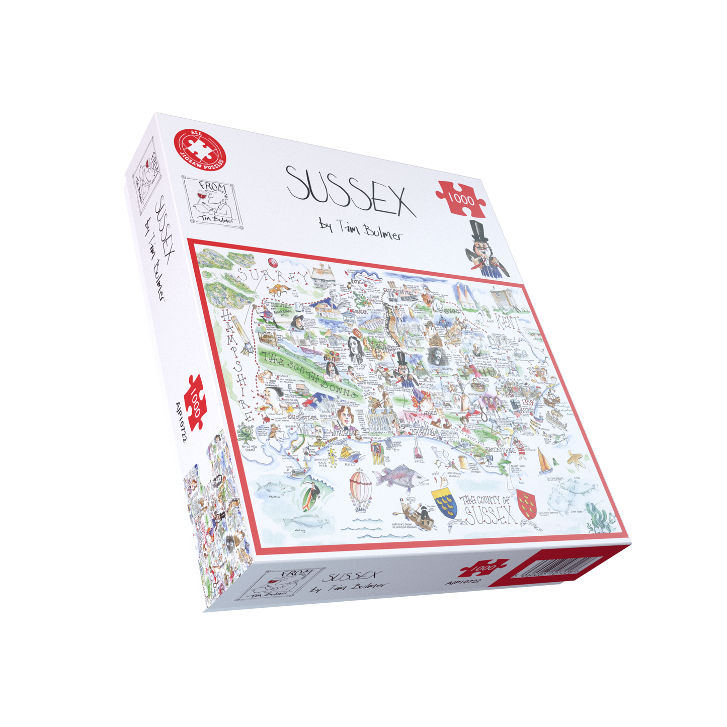 Map of Sussex - Tim Bulmer 1000 Piece Jigsaw Puzzle
