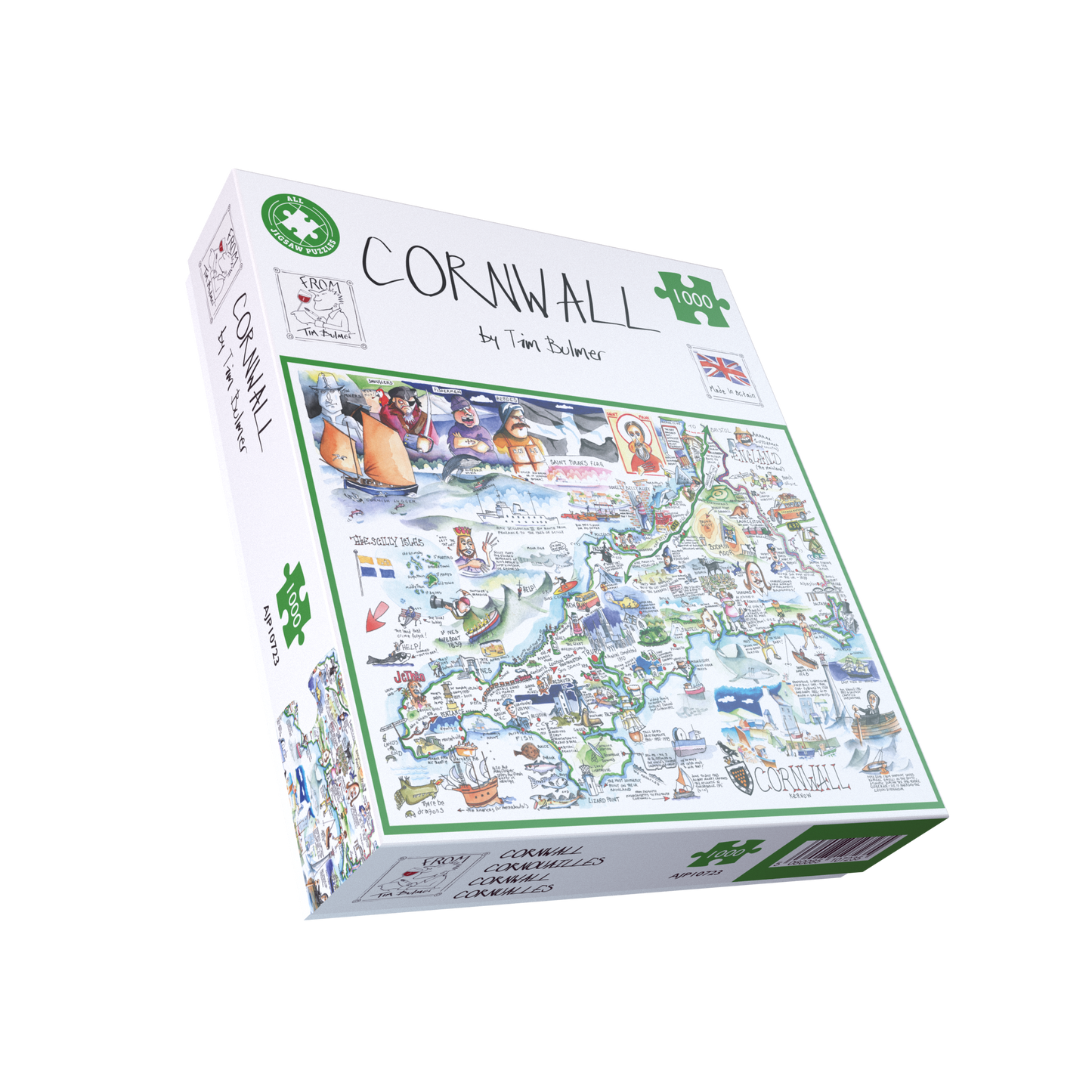Map of Cornwall - Tim Bulmer 1000 Piece Jigsaw Puzzle