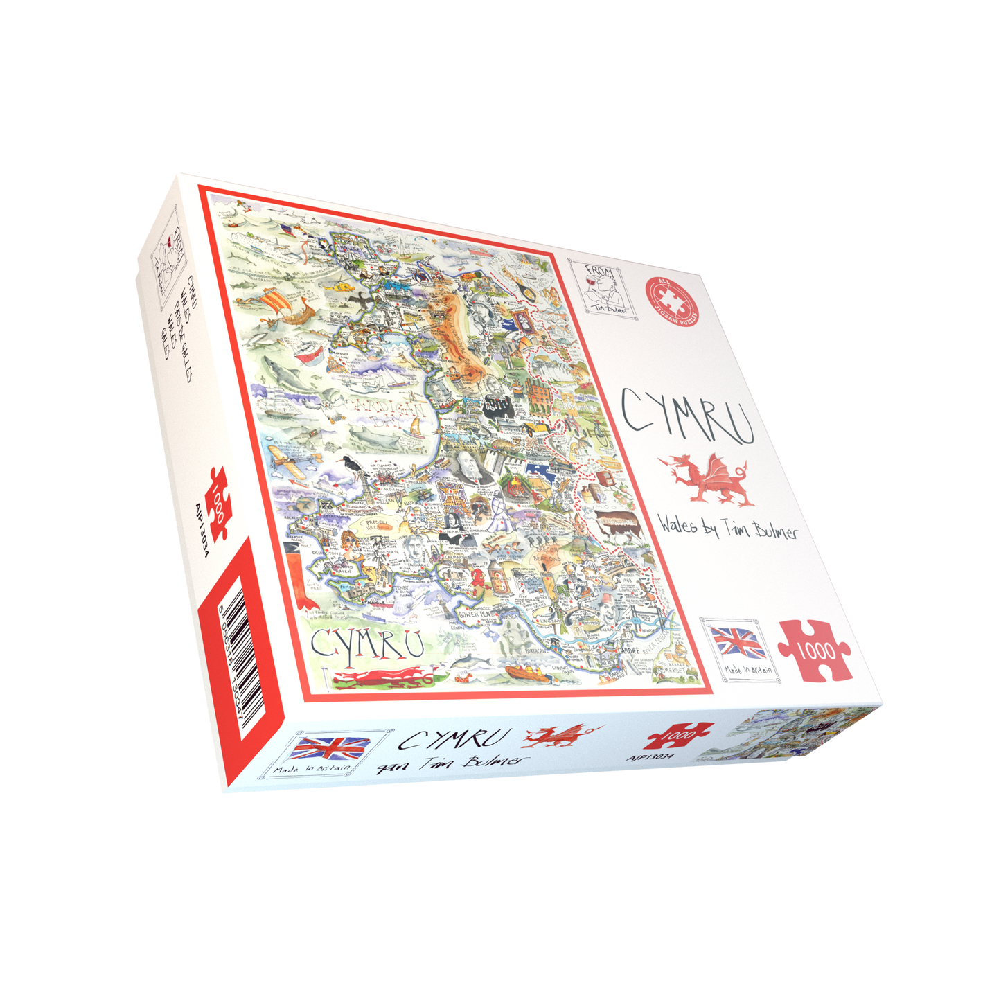 Tim Bulmer 1000 Piece Map of Wales / Cymru Jigsaw Puzzle