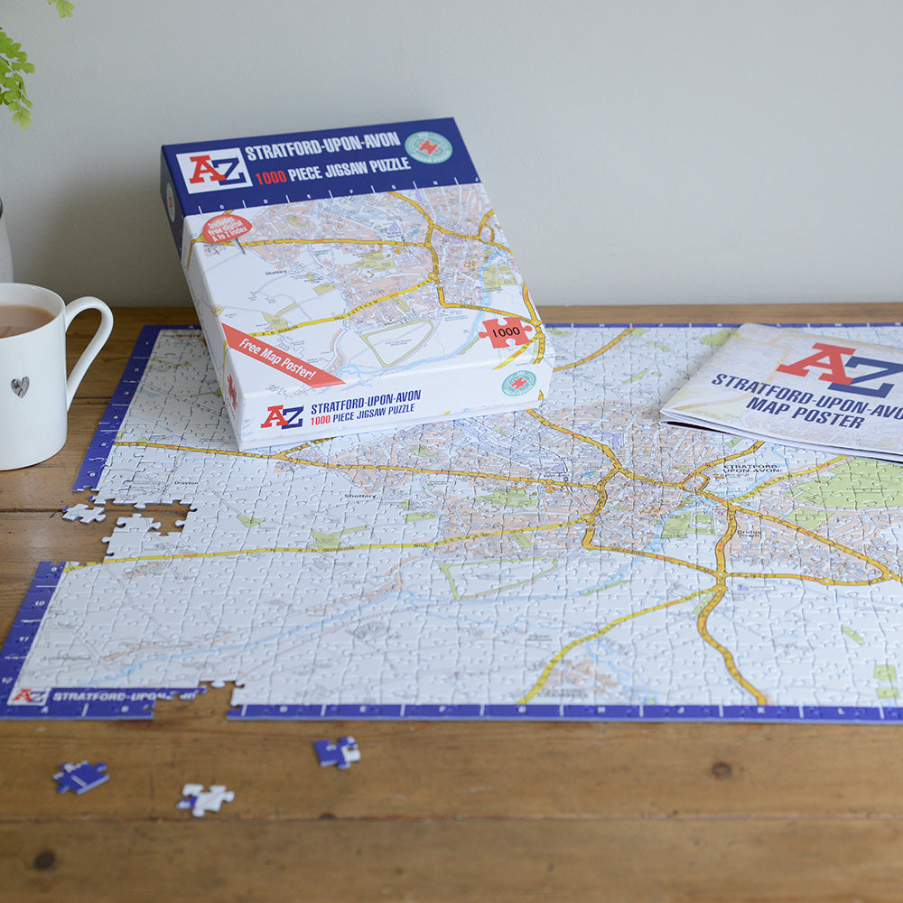 A-Z Map of Stratford-upon-Avon 1000 Piece Jigsaw