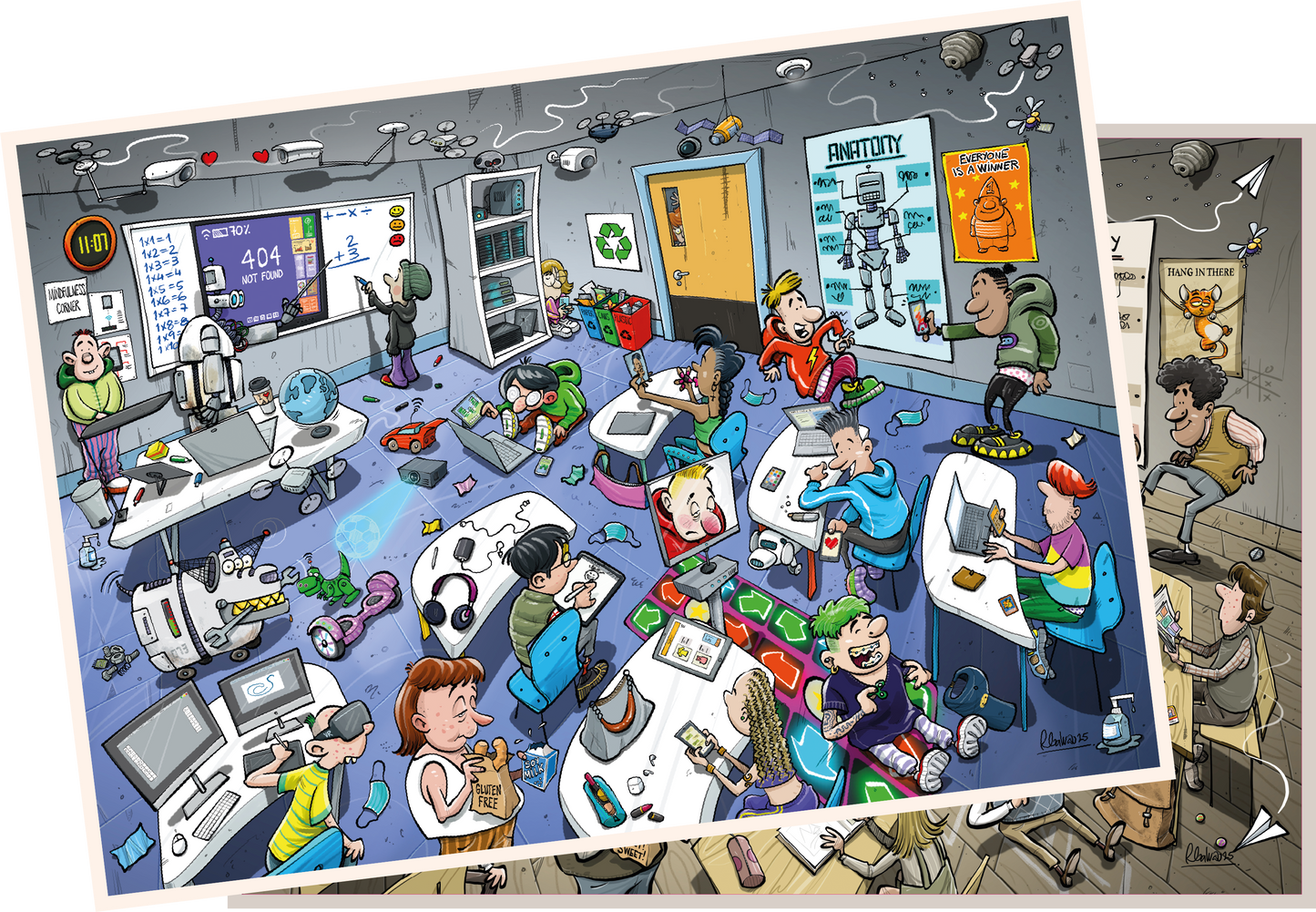 Djigsaw Vu In the Classroom 2 x 1000 Piece Jigsaw Puzzle Set