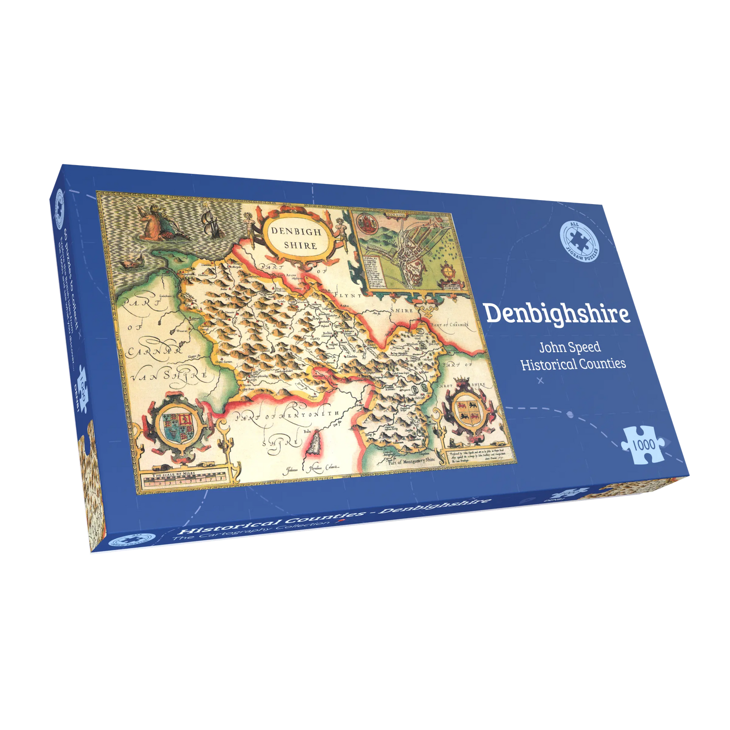 Denbighshire Historical Map 1000 Piece Jigsaw Puzzle (1610)