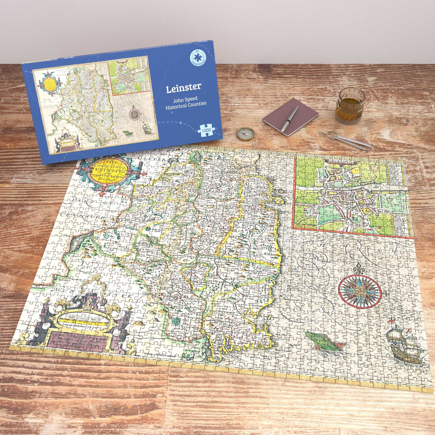 Leinster Historical Ireland Map 1000 Piece Jigsaw Puzzle (1610)