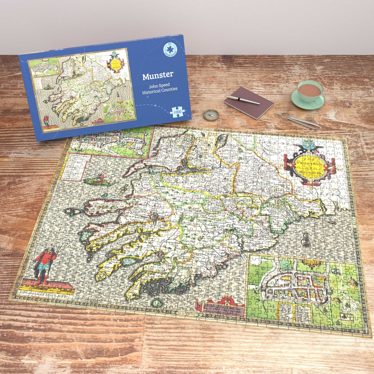 Munster Historical Ireland Map 1000 Piece Jigsaw Puzzle (1610)