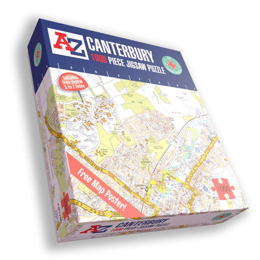 A-Z Map of  Canterbury 1000 Piece Jigsaw