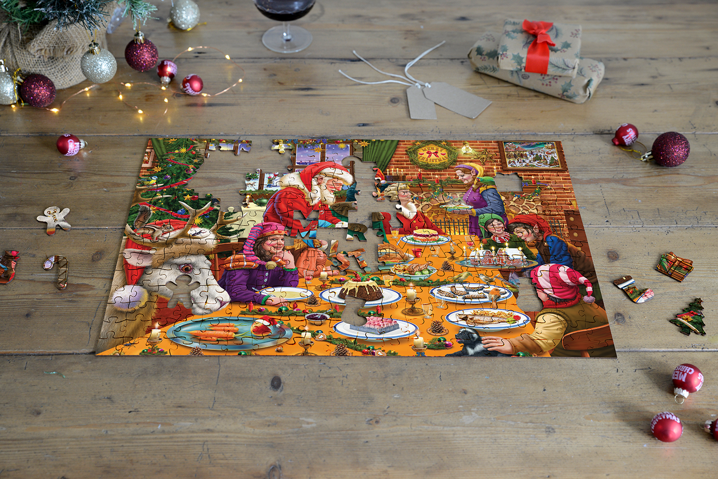 Christmas Dinner at Santa's Workshop 1000 Piece Jigsaw Puzzles