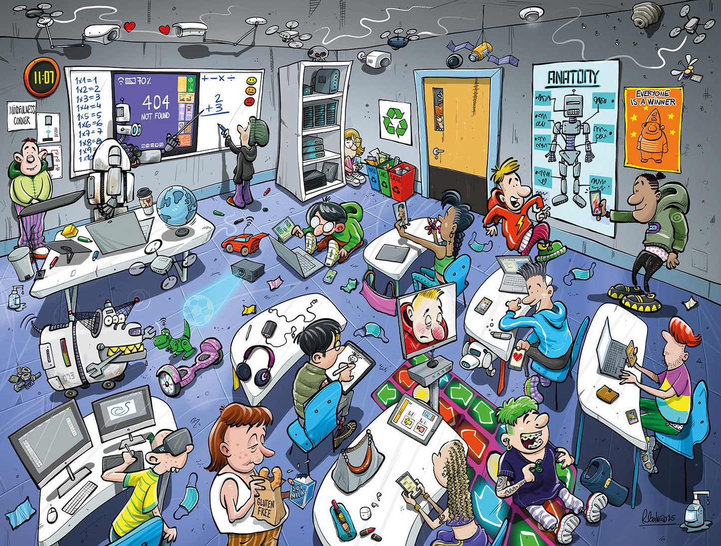 Djigsaw Vu In the Classroom 2 x 1000 Piece Jigsaw Puzzle Set