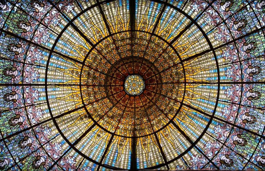 Barcelona Stained Glass Window 1000 Piece Jigsaw Puzzle