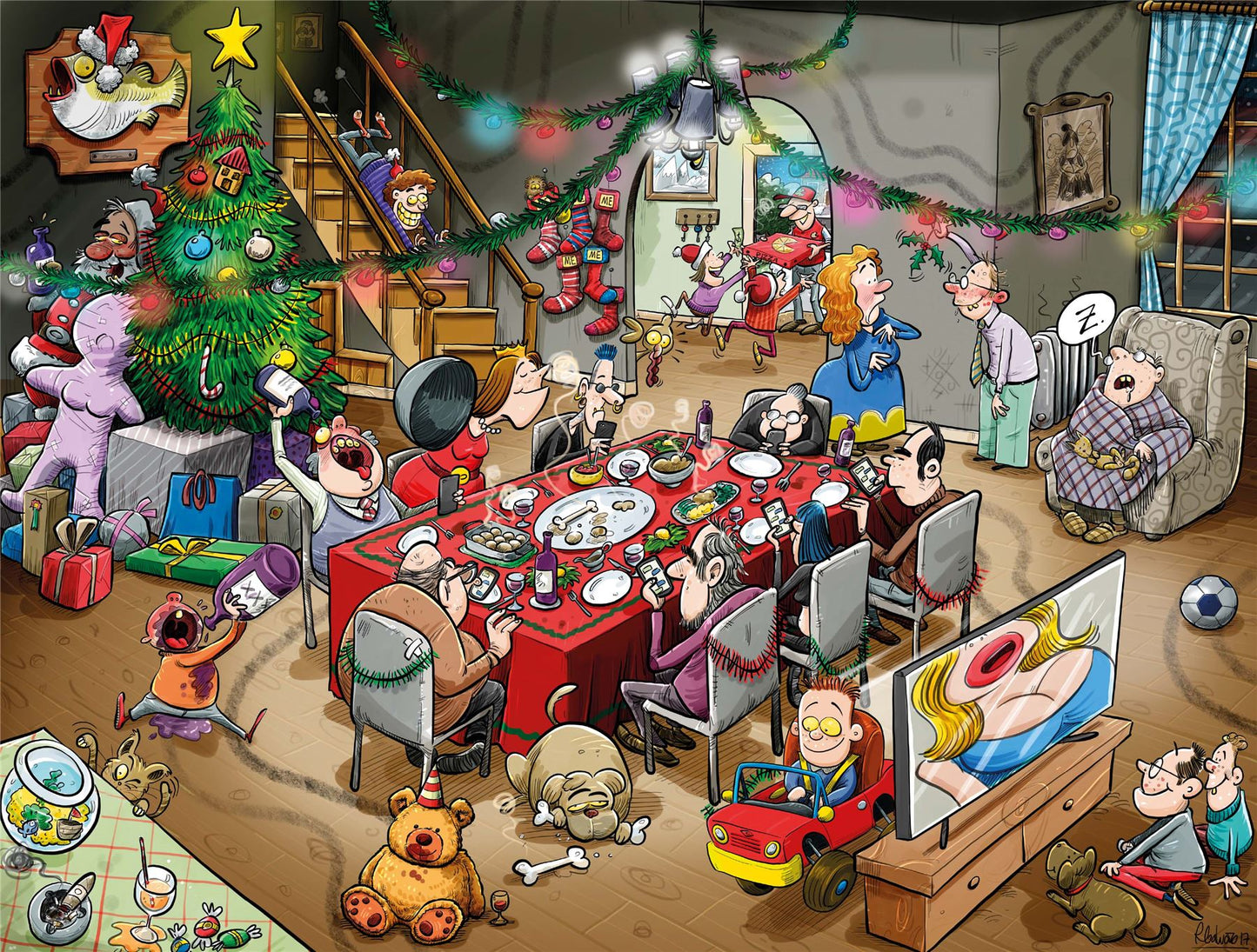 4 x 500 Piece chaos Xmas Jigsaw Puzzle