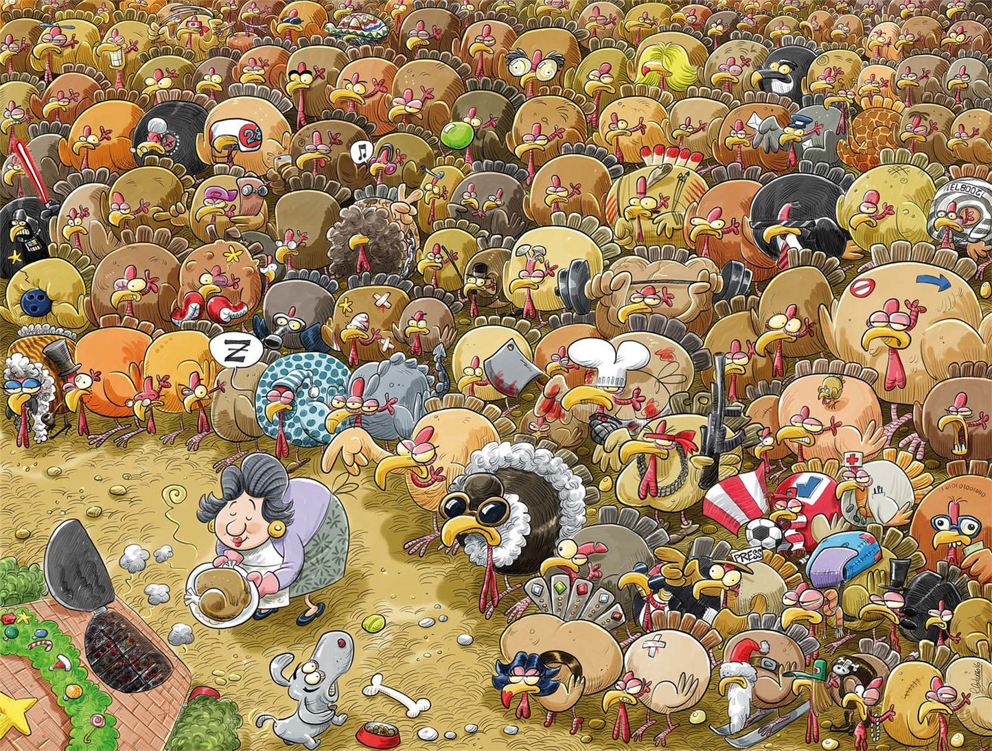 4 x 500 Piece chaos Xmas Jigsaw Puzzle