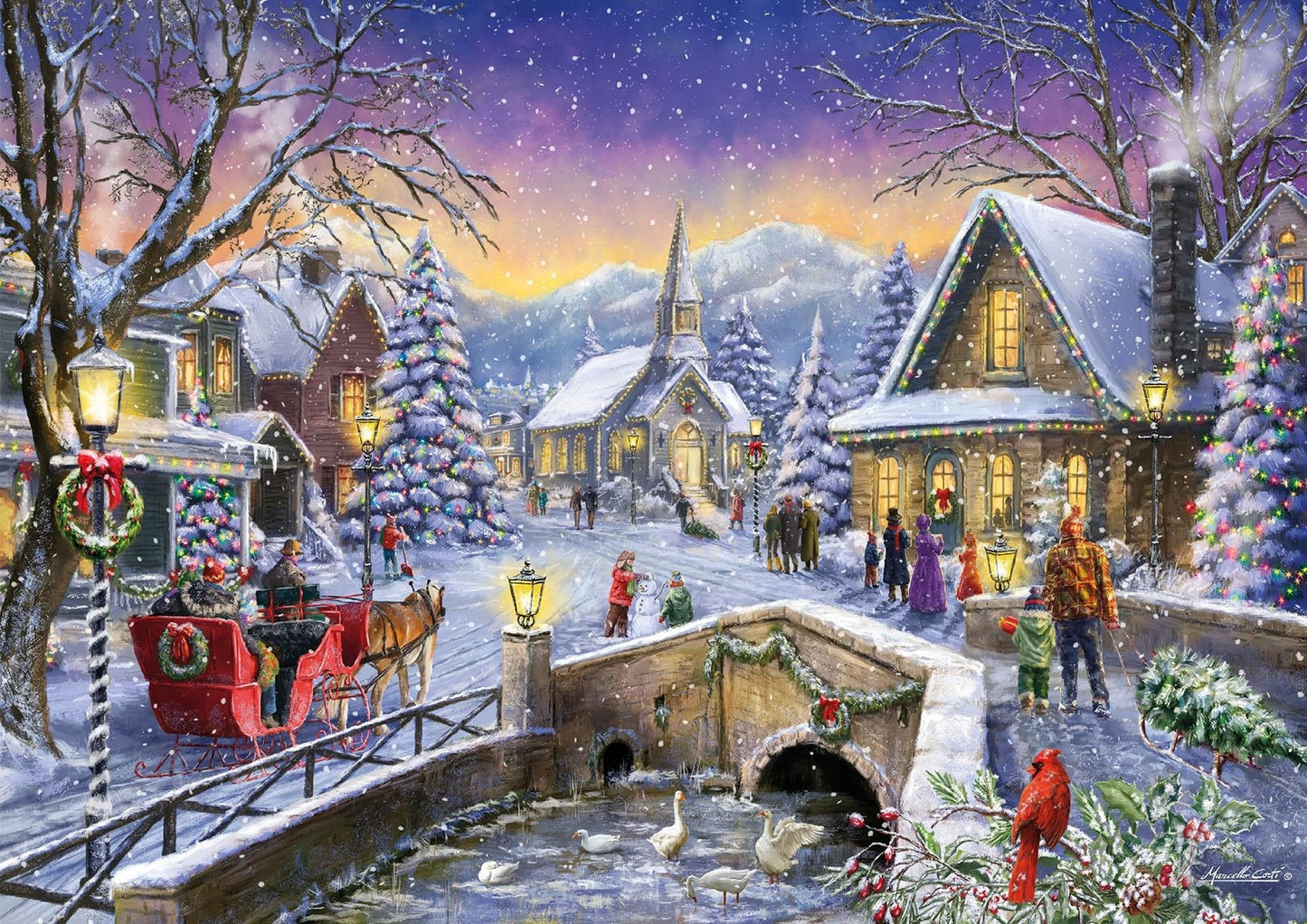 Christmas Village Glow 1000 Piece Jigsaw Puzzle