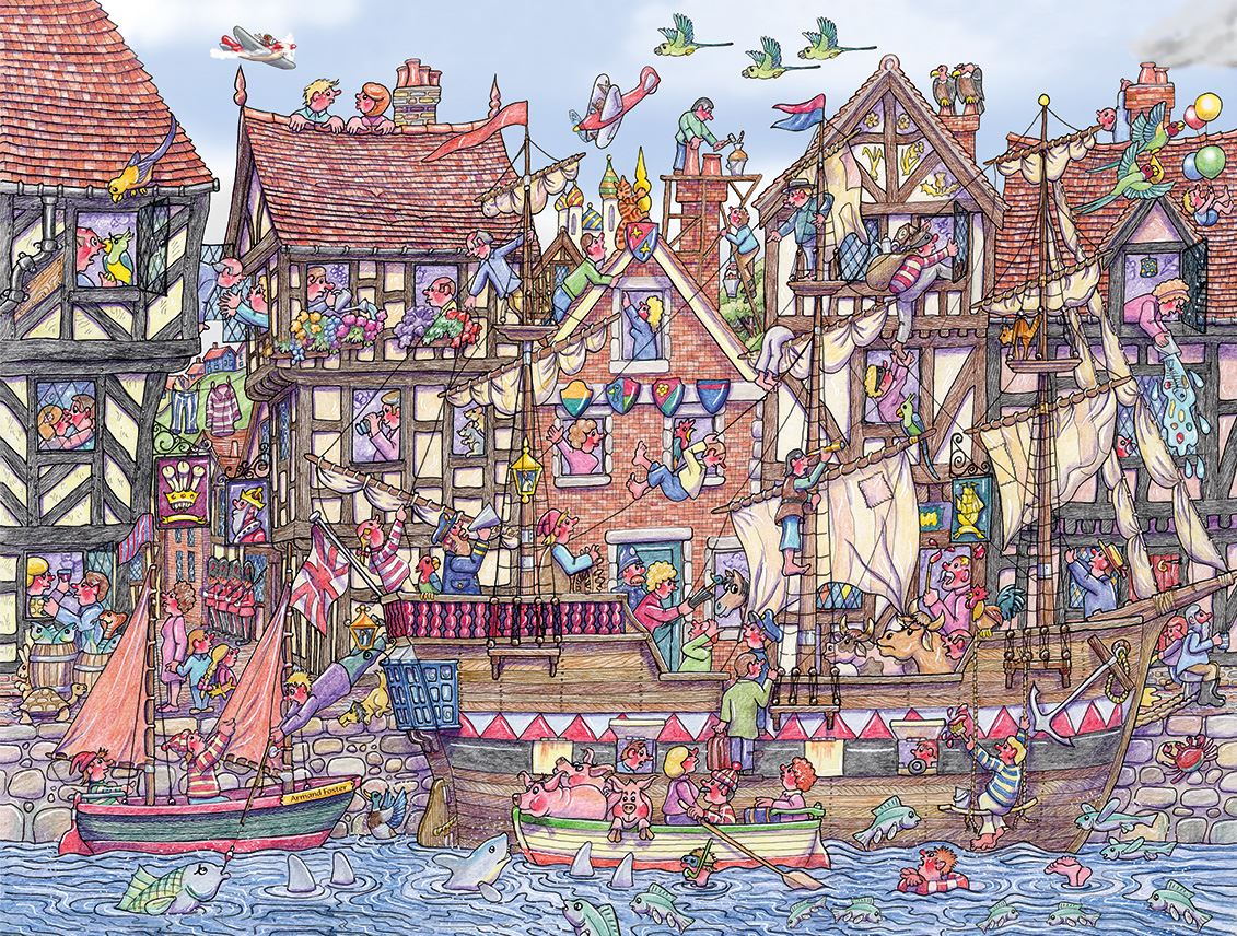 Hairbrained Harbour 1000 Piece Jigsaw Puzzle