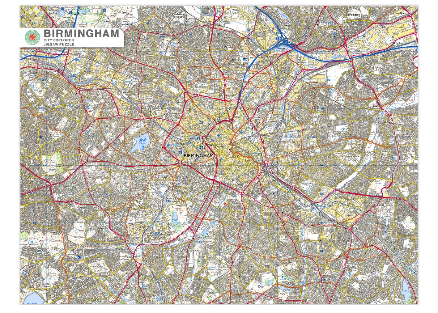 Birmingham City Map Jigsaw Puzzle - 1000 pc. jigsaw puzzle