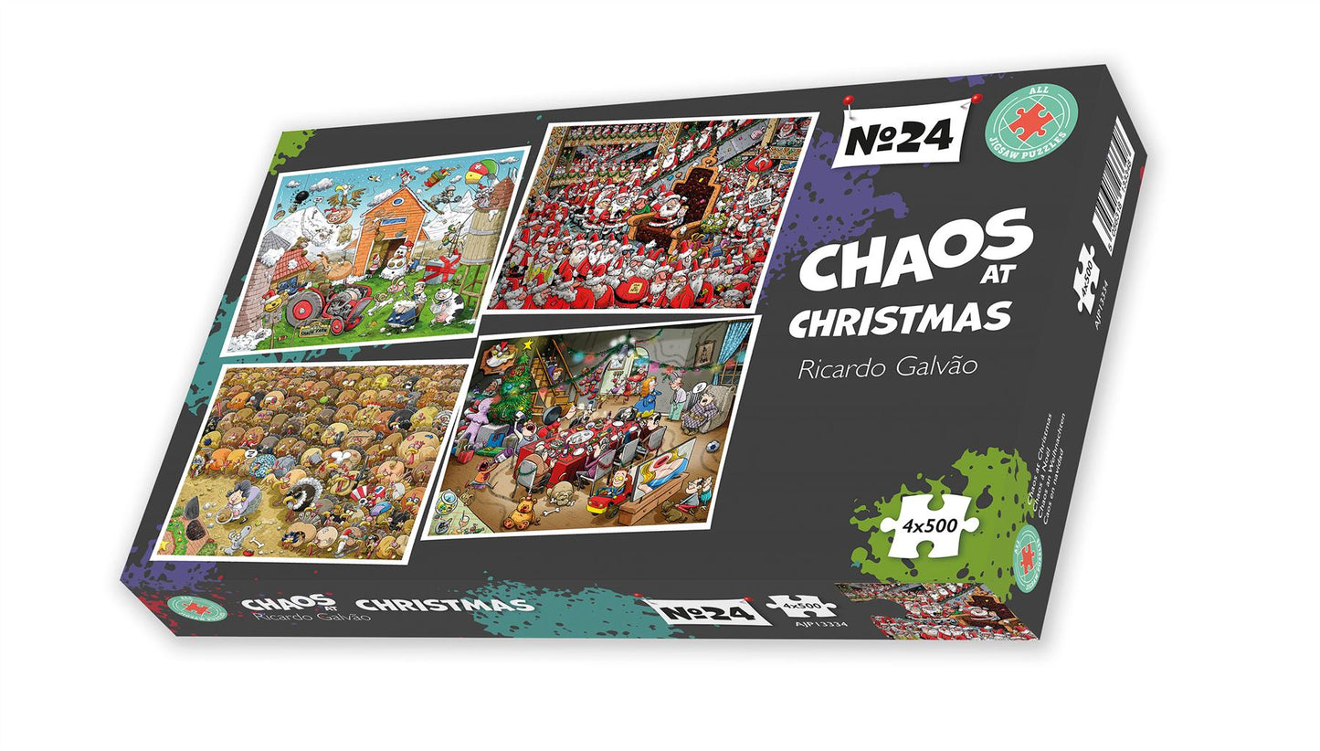 4 x 500 Piece chaos Xmas Jigsaw Puzzle