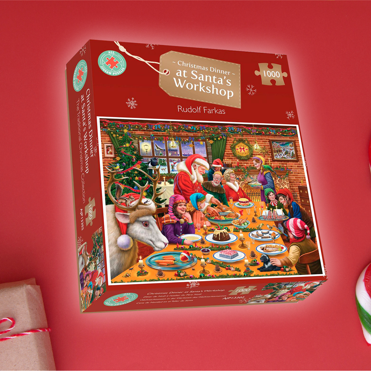 Christmas Dinner at Santa's Workshop 1000 Piece Jigsaw Puzzles