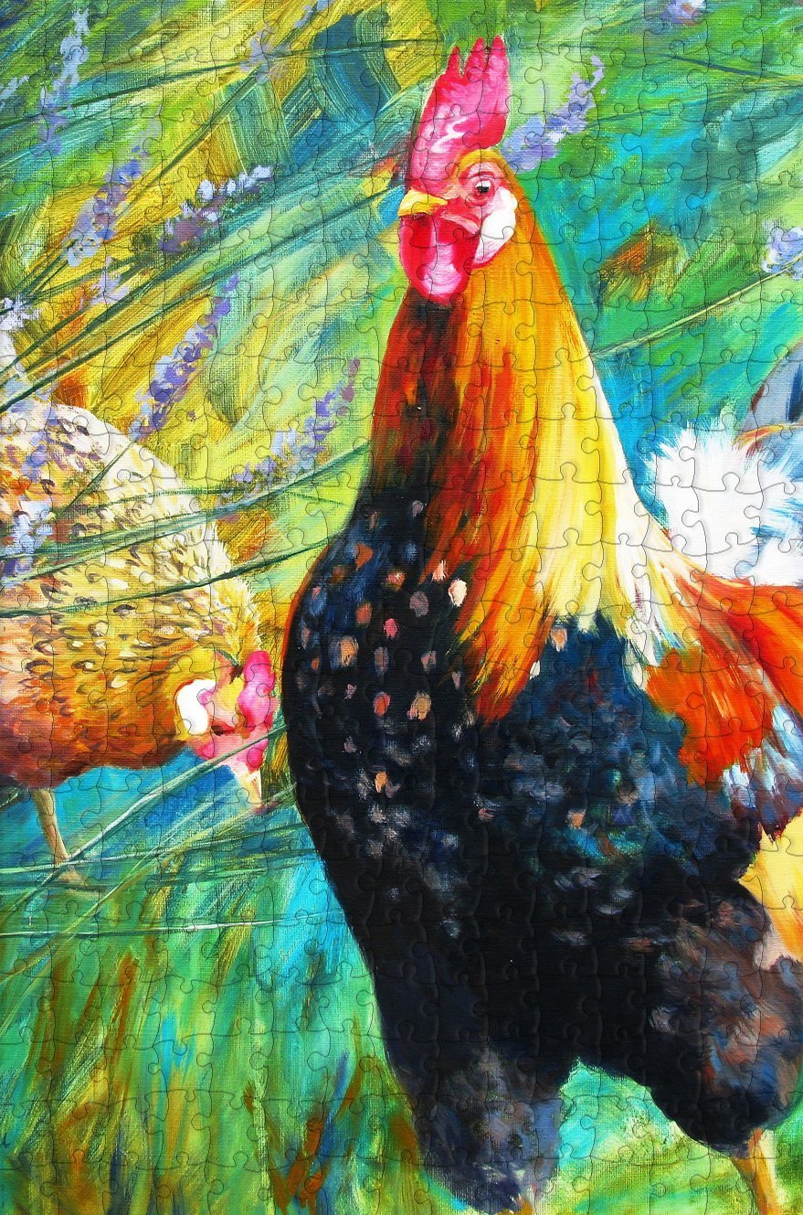 Cock & Hen 300 Piece Wooden Jigsaw Puzzle
