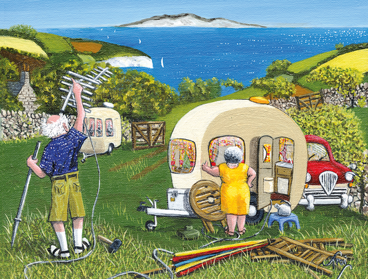 First Things First – The Camping Collection – Trai Hiscock 1000 or 500 Piece Jigsaw Puzzle
