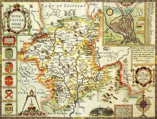 Worcestershire Historical Map 1000 Piece Jigsaw Puzzle (1610) - All Jigsaw Puzzles UK
 - 1