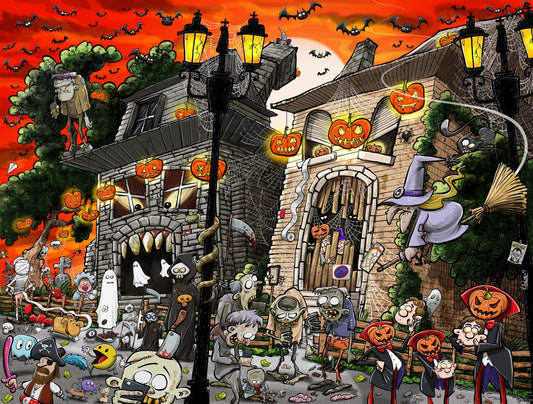 Chaos on Halloween - No.17 1000 or 500 Piece Jigsaw Puzzles