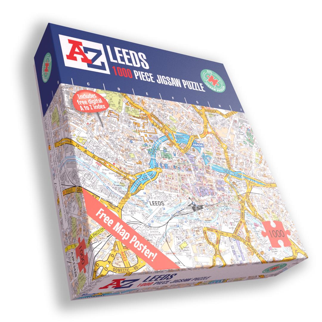 A to Z Map of  Leeds 1000 Piece Jigsaw