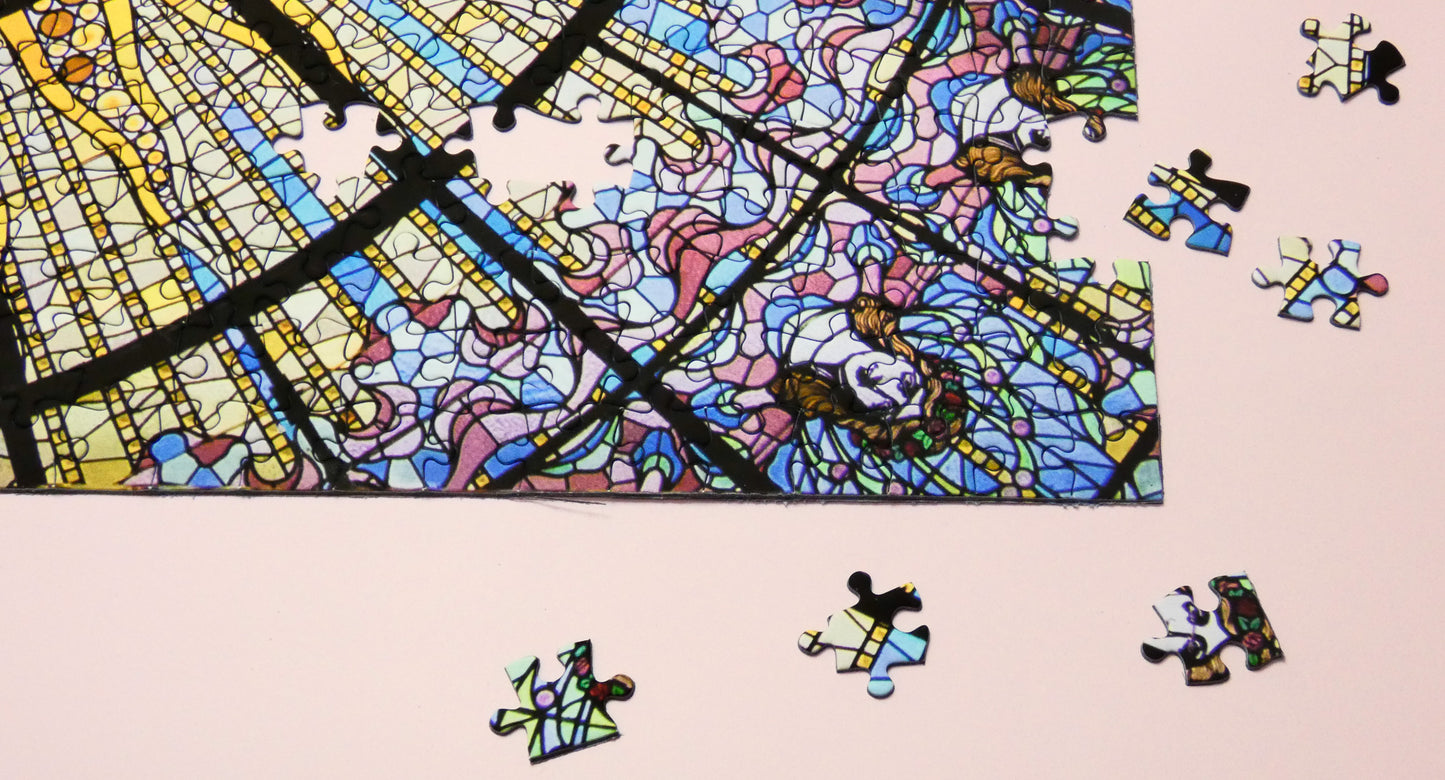 Barcelona Stained Glass Window 1000 Piece Jigsaw Puzzle