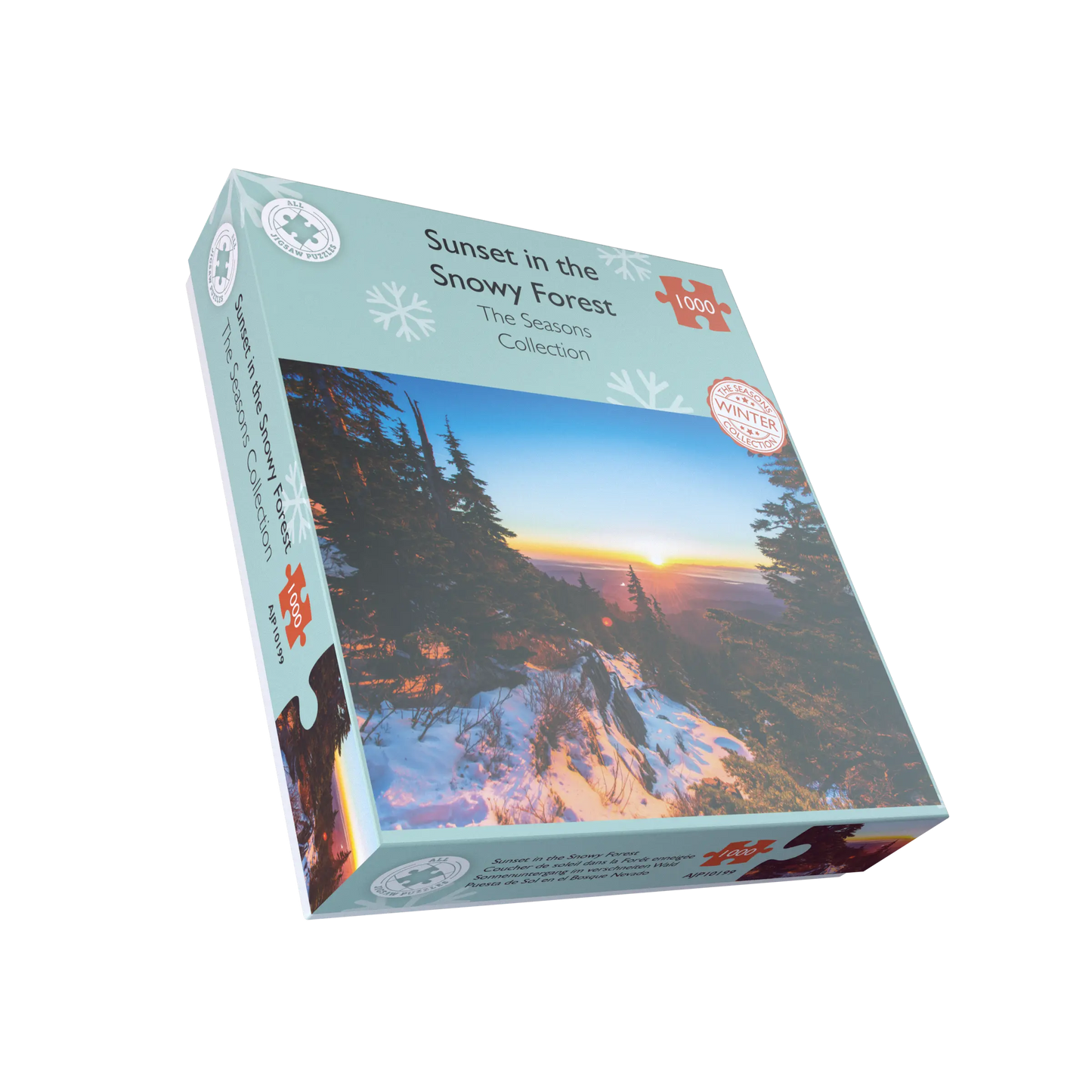 Sunset in the Snowy Forest 1000 Piece Jigsaw Puzzle
