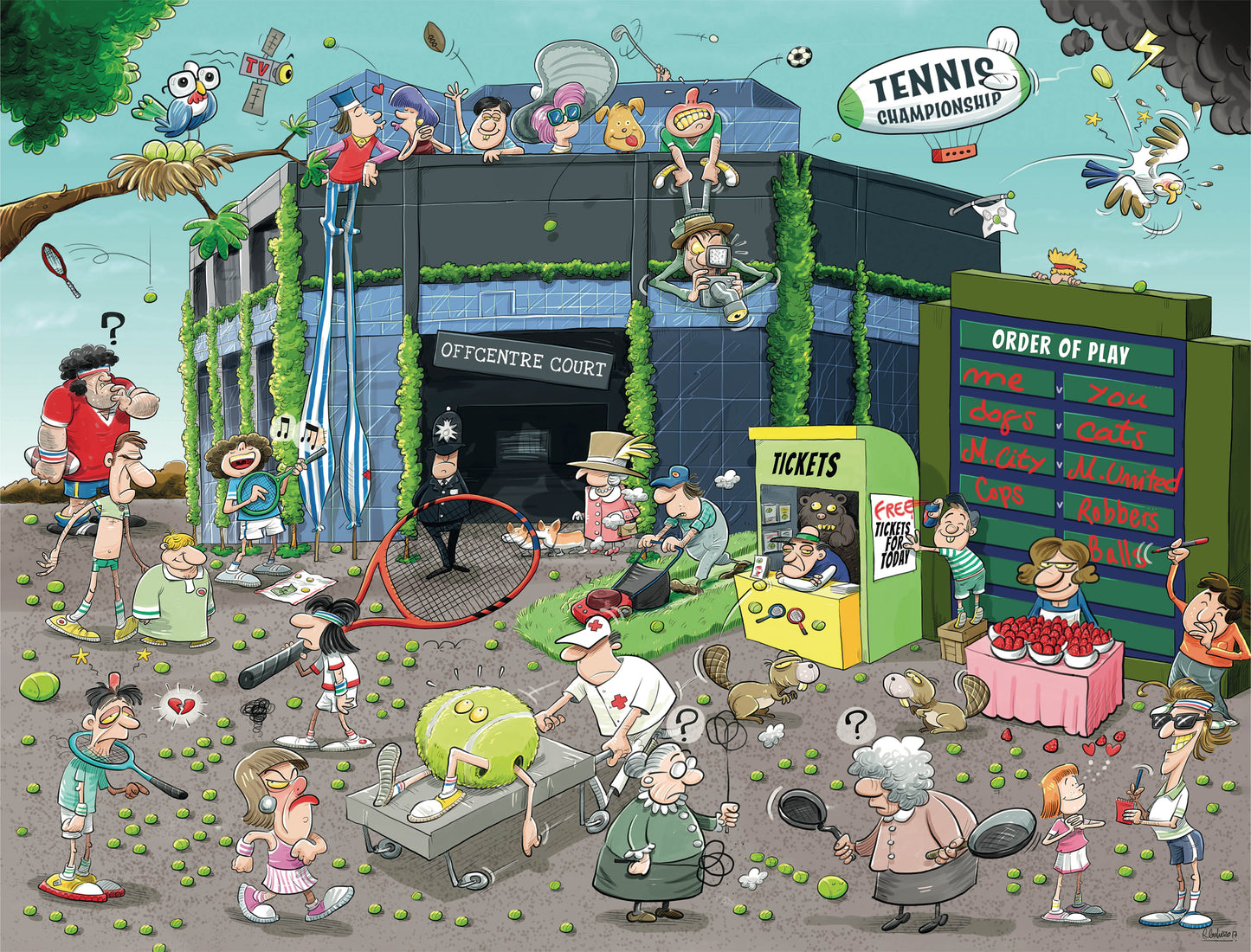Chaos at the Tennis Tournament No.6 - 1000 Piece Jigsaw Puzzle