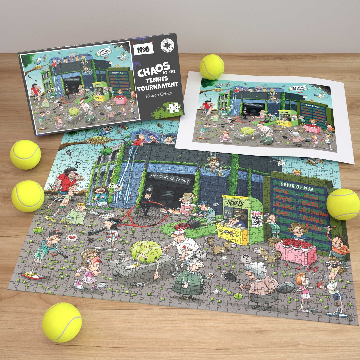 Chaos at the Tennis Tournament No.6 - 1000 Piece Jigsaw Puzzle