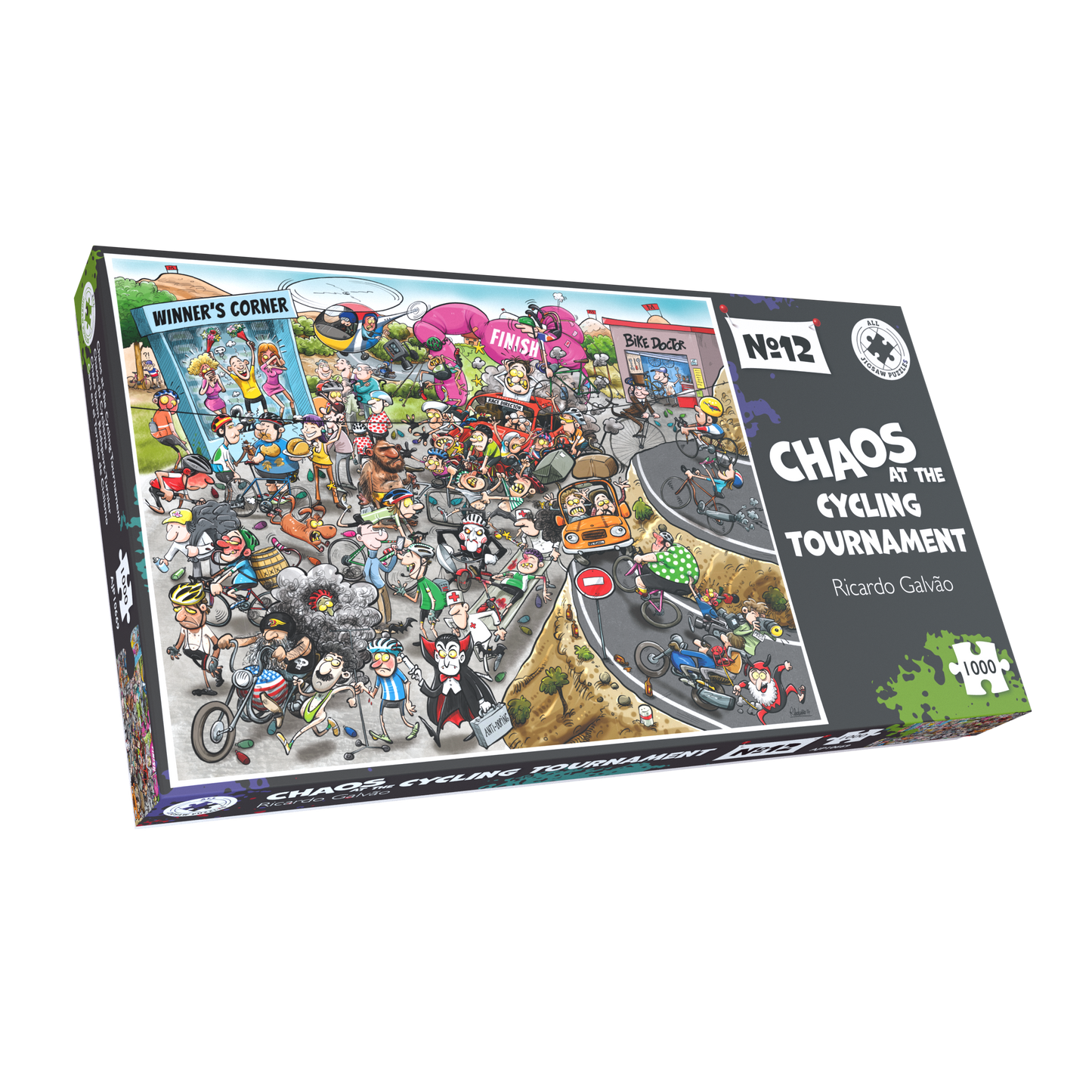 Chaos at the Cycling Tournament - No.12 1000 Piece Jigsaw Puzzle