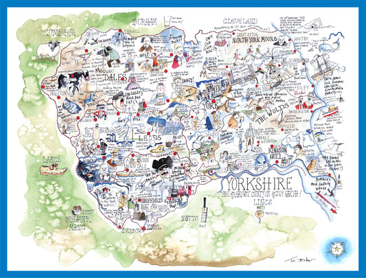 Map of Yorkshire - Tim Bulmer 1000 Piece Jigsaw Puzzle