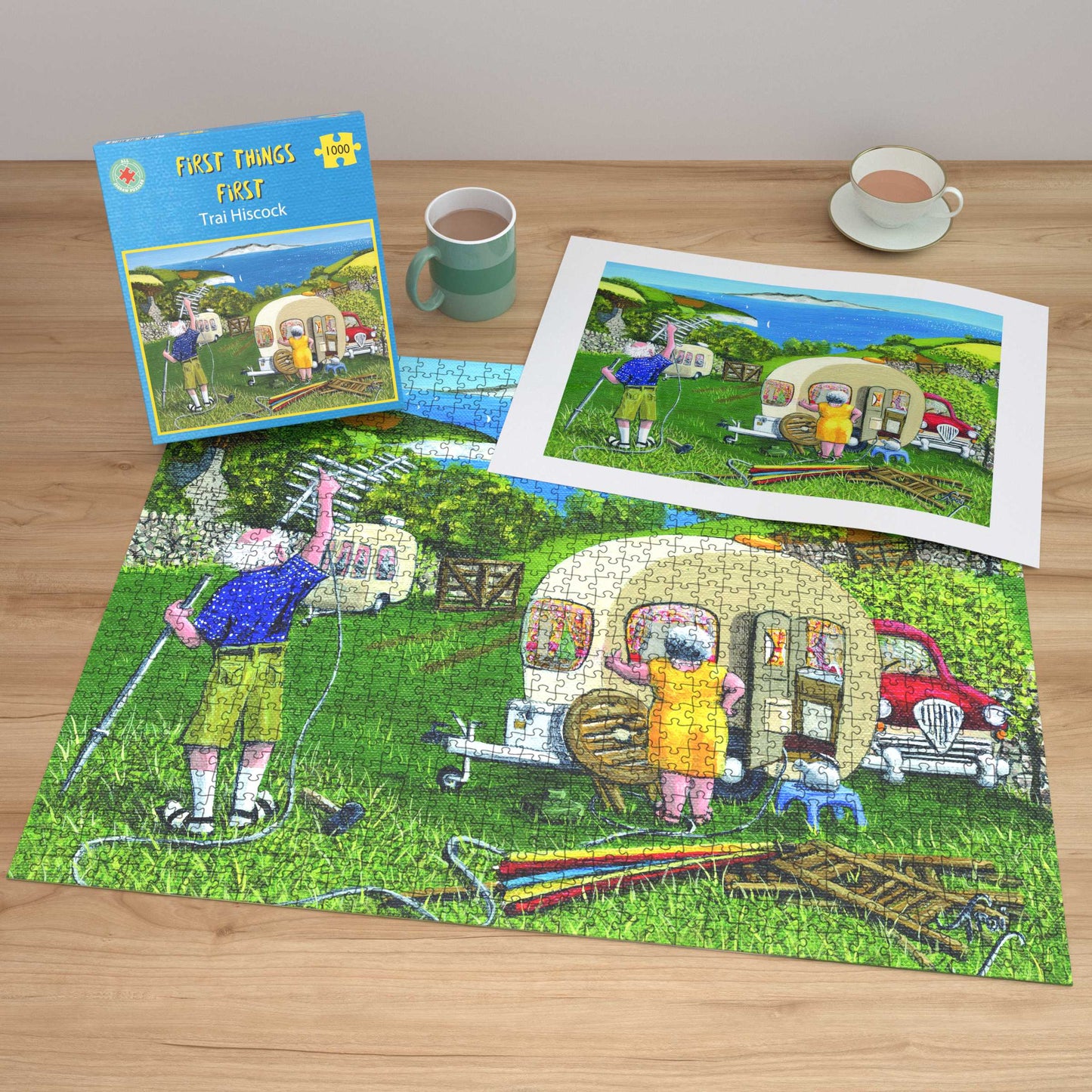 First Things First - The Camping Collection - Trai Hiscock 1000 or 500 Piece Jigsaw Puzzle