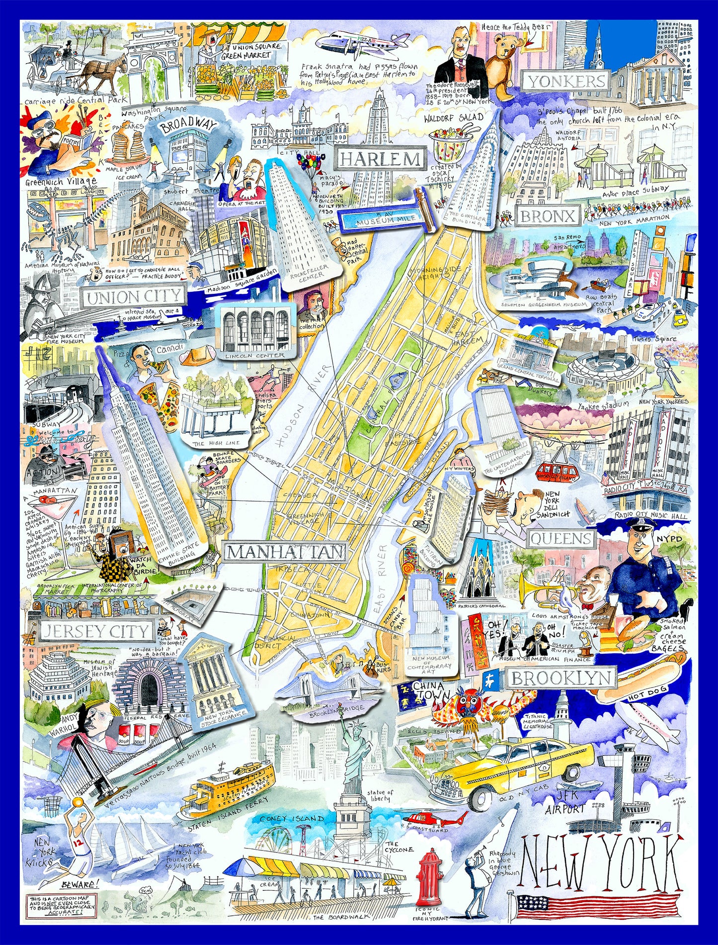 Map of New York City - Tim Bulmer 1000 Piece Jigsaw Puzzle