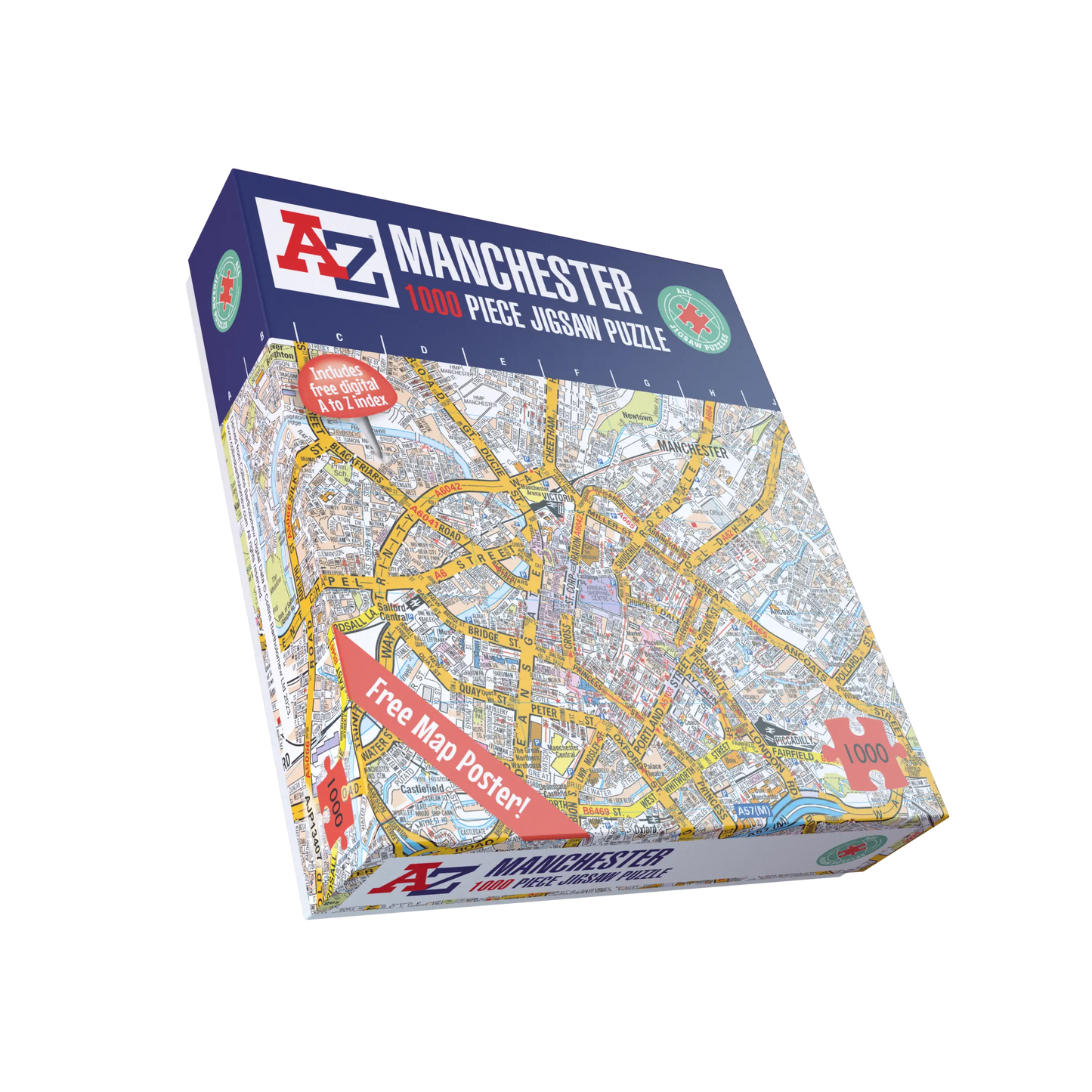 A-Z Map of  Manchester 1000 Piece Jigsaw