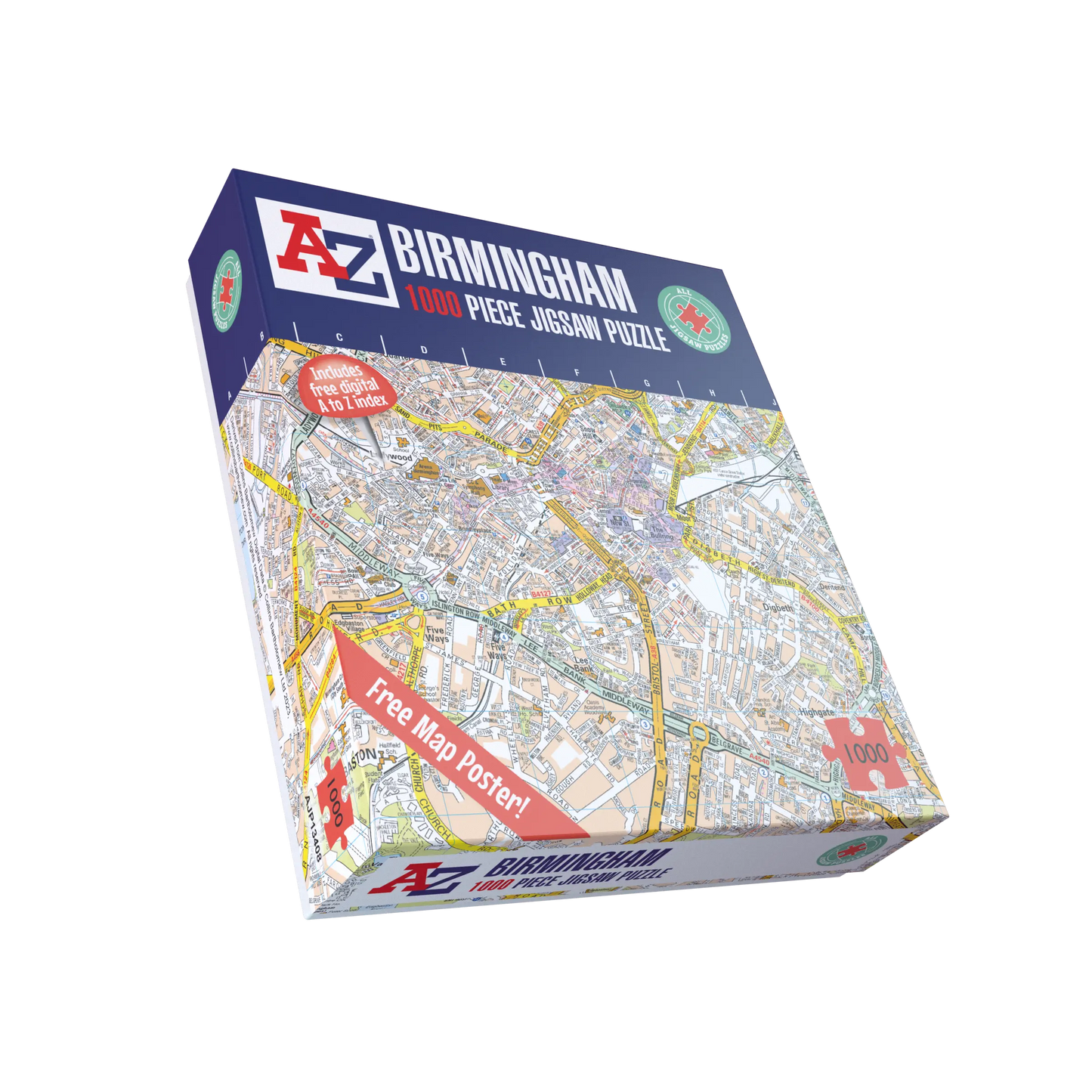 A-Z Map of  Birmingham 1000 Piece Jigsaw