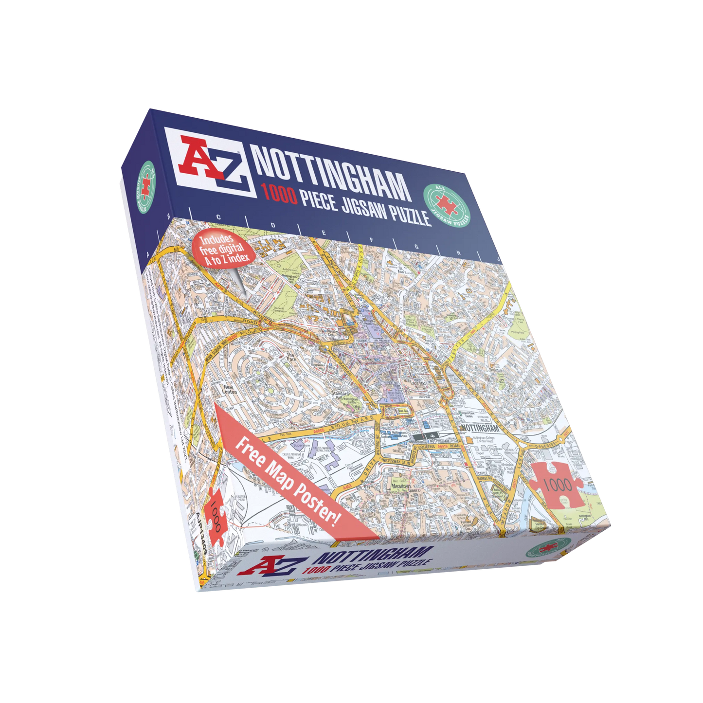 A-Z Map of  Nottingham 1000 Piece Jigsaw