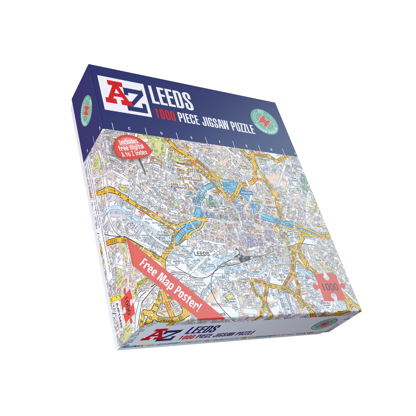 A-Z Map of  Leeds 1000 Piece Jigsaw