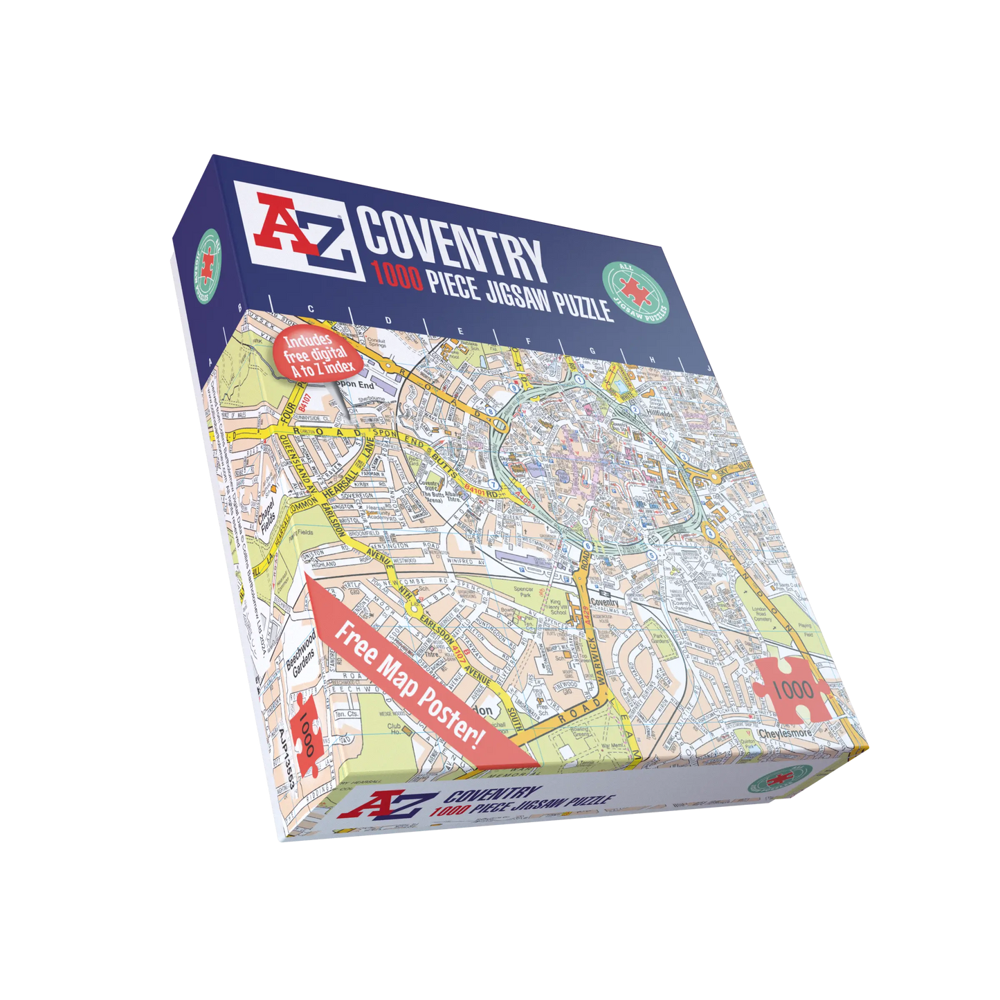 A-Z Map of  Coventry 1000 Piece Jigsaw