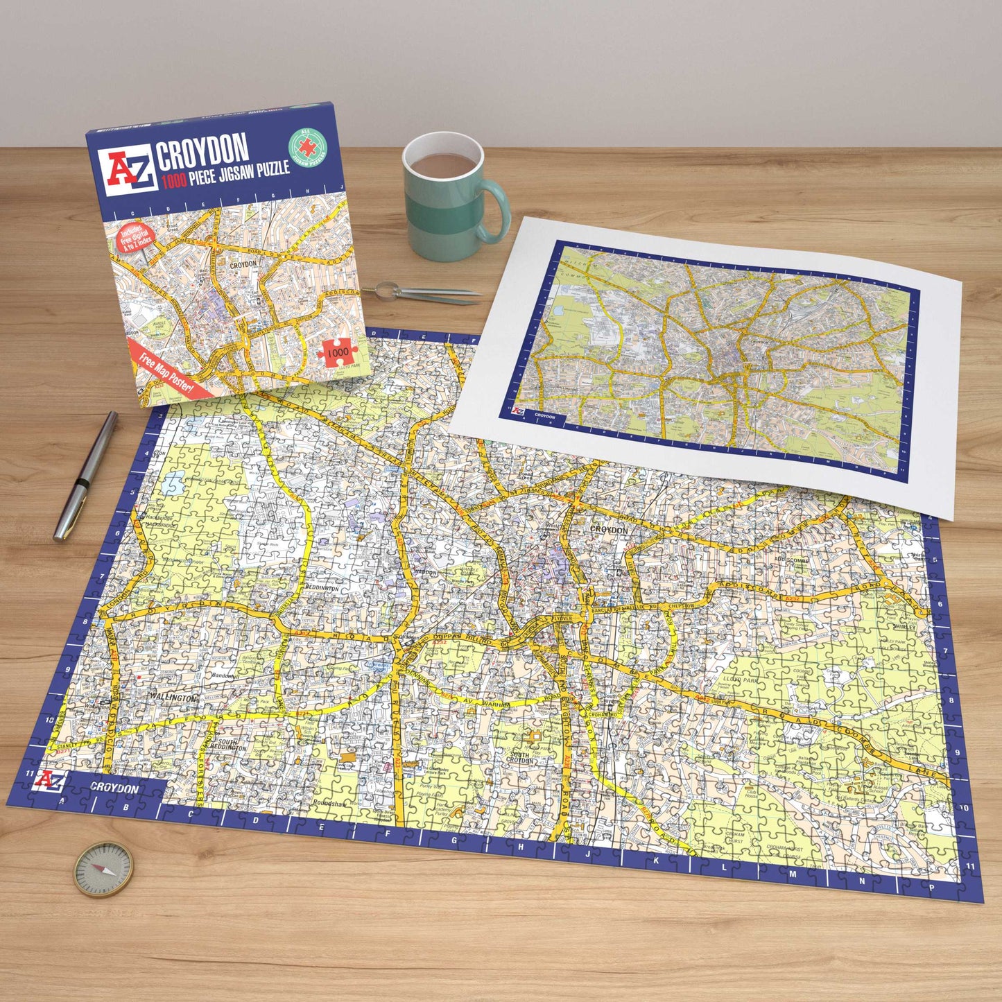 A-Z Map of Croydon 1000 Piece Jigsaw