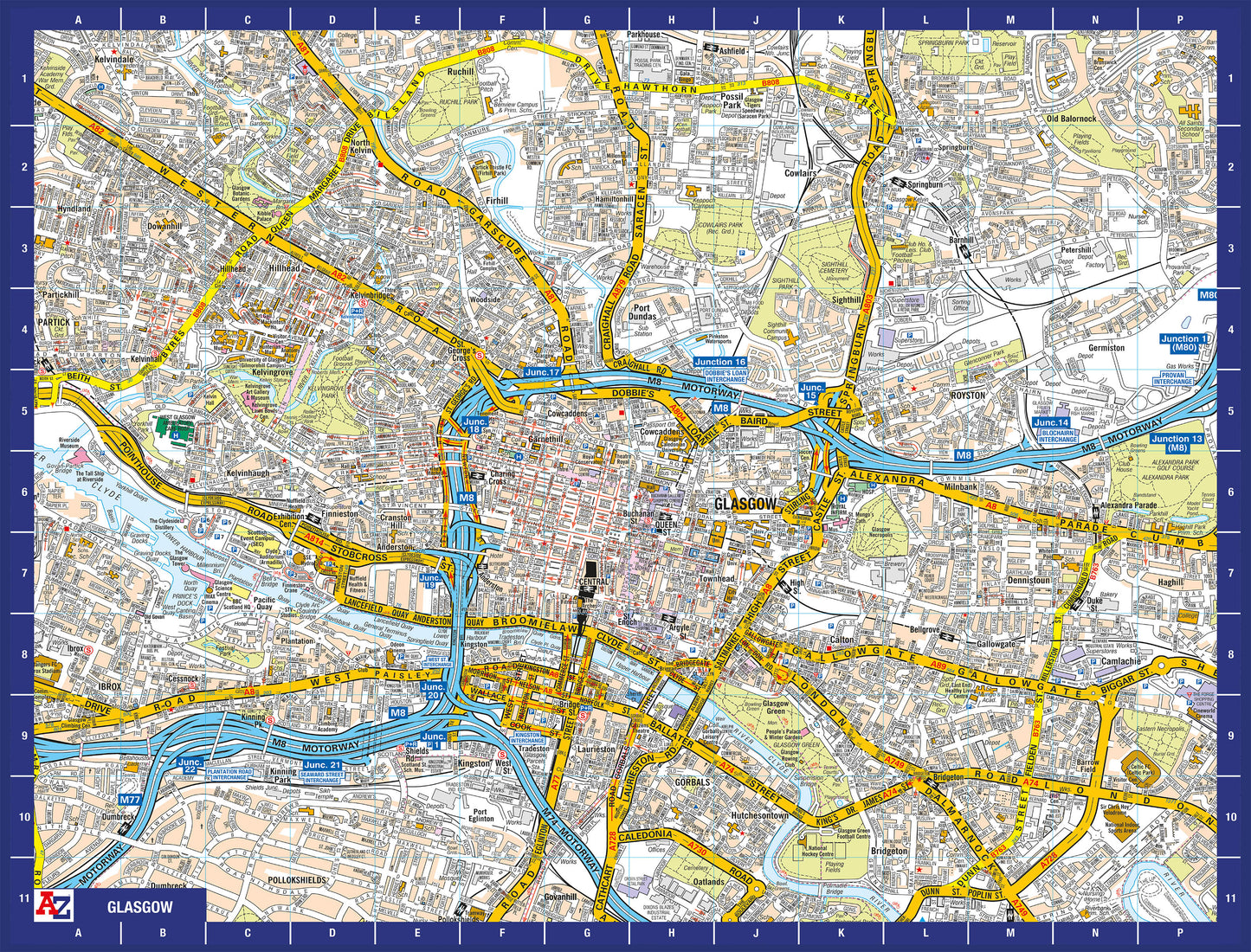 A-Z Map of  Glasgow 1000 Piece Jigsaw