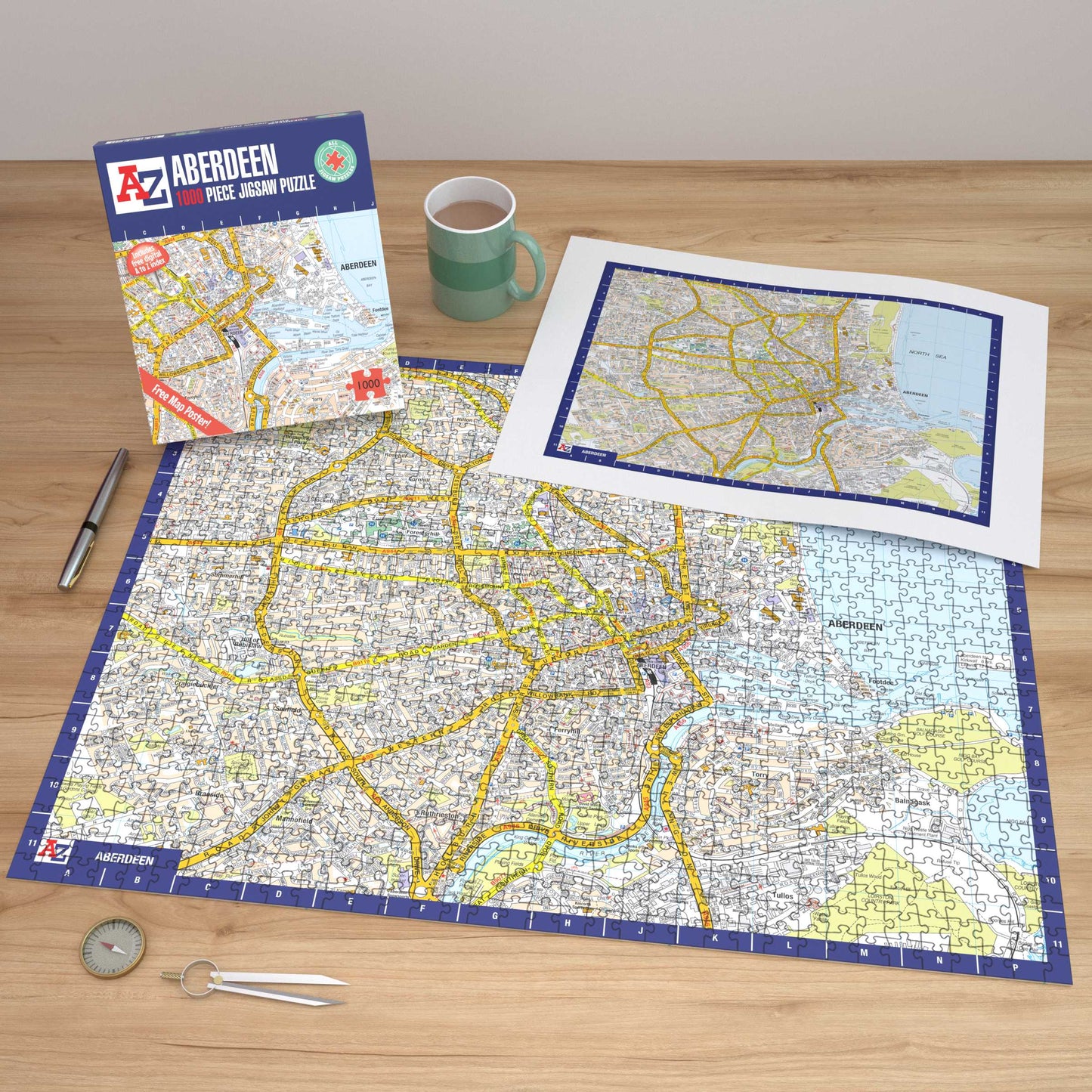 A-Z Map of Aberdeen 1000 Piece Jigsaw