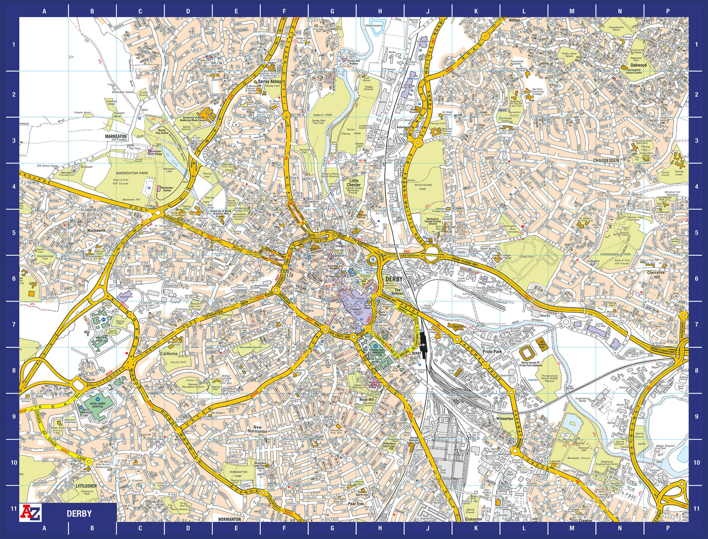 A-Z Map of  Derby 1000 Piece Jigsaw