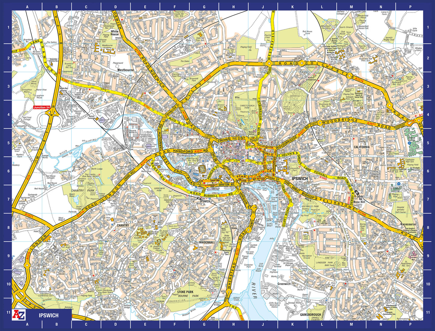 A-Z Map of  Ipswich 1000 Piece Jigsaw