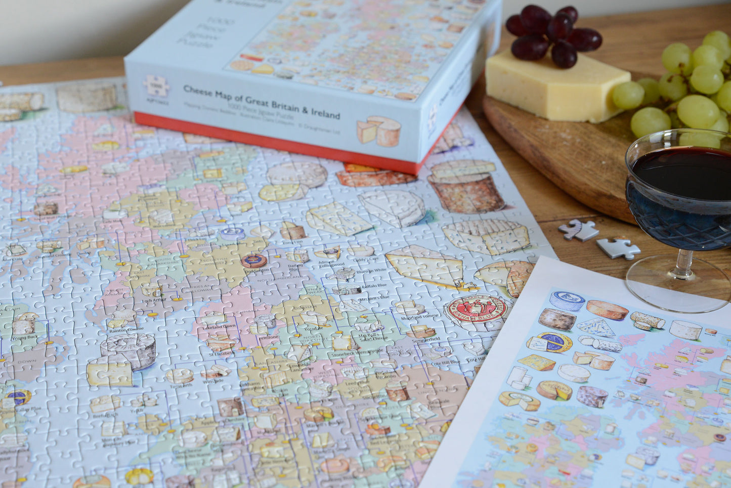Cheese Map of Great Britain and Ireland 1000 Piece Jigsaw Puzzle