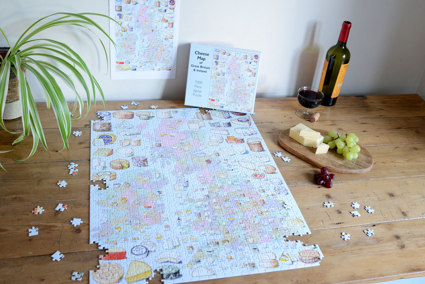Cheese Map of Great Britain and Ireland 1000 Piece Jigsaw Puzzle