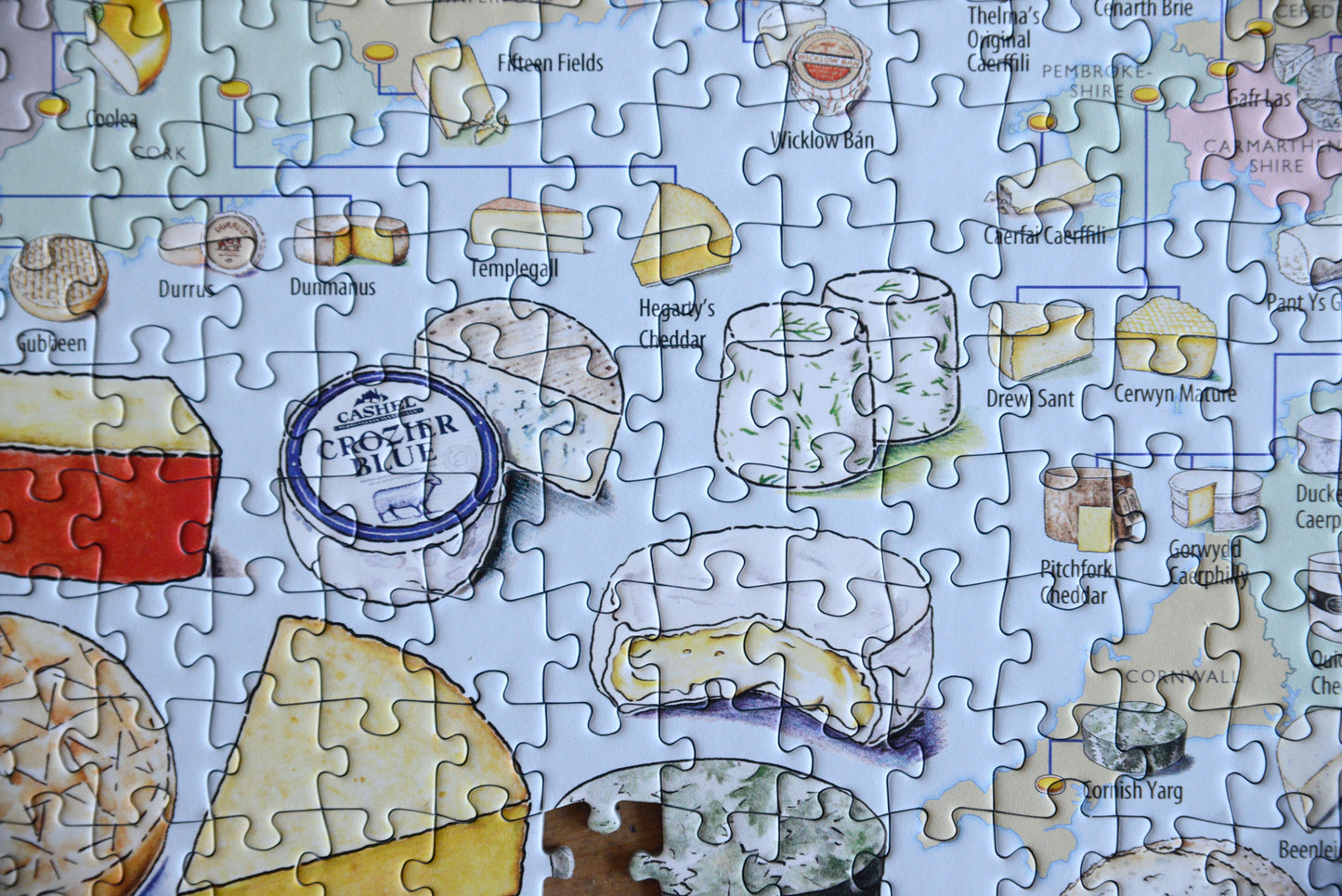 Cheese Map of Great Britain and Ireland 1000 Piece Jigsaw Puzzle