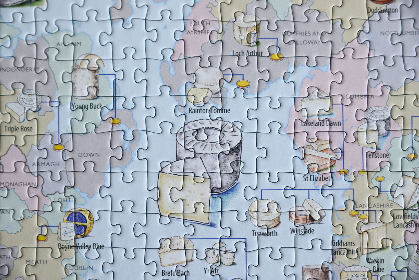 Cheese Map of Great Britain and Ireland 1000 Piece Jigsaw Puzzle